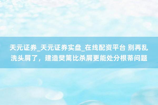天元证券_天元证券实盘_在线配资平台 别再乱洗头屑了，建造樊篱比杀屑更能处分根蒂问题