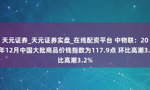 天元证券_天元证券实盘_在线配资平台 中物联：2025年12月中国大批商品价钱指数为117.9点 环比高潮3.2%
